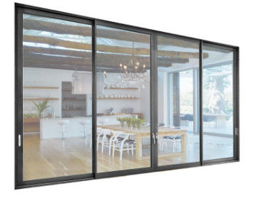 Bulletproof White Aluminum Sliding Doors Standing Impact Glass Prefabricated